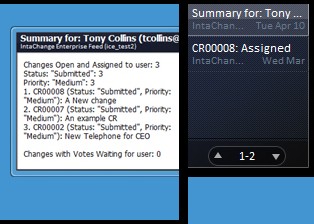 Shows the expansion window containing more text when you click on an item in the Gadget Shows the expansion window containing more text when you click on an item in the Gadget