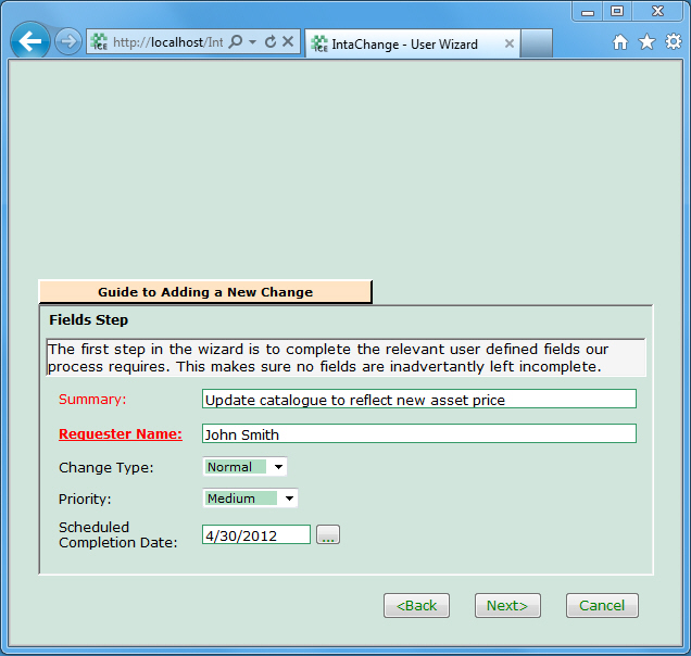 End user wizard step 1 End user wizard step 1