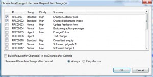 Enables the user to select which changes are relevant to the files being edited in subversion
